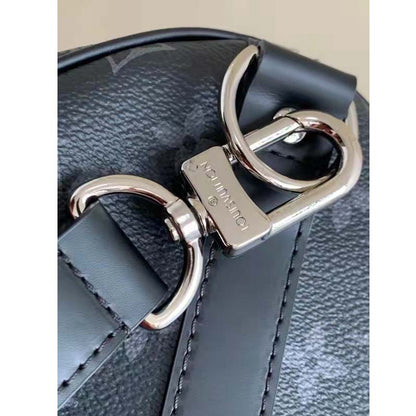 Louis Vuitton LV Unisex Keepall Bandoulière 45 Travel Bag Grey Coated Canvas Cowhide