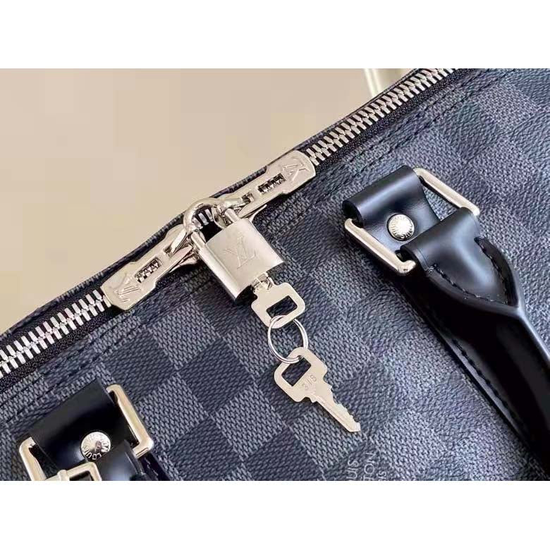 Louis Vuitton LV Unisex Keepall Bandoulière 45 Travel Bag Grey Damier Graphite Canvas