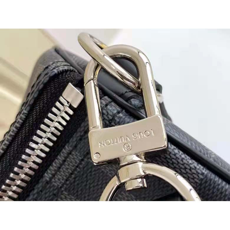 Louis Vuitton LV Unisex Keepall Bandoulière 45 Travel Bag Grey Damier Graphite Canvas
