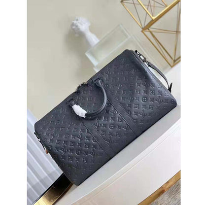 Louis Vuitton LV Unisex Keepall Bandoulière 50 Bag Black Taurillon Monogram Leather
