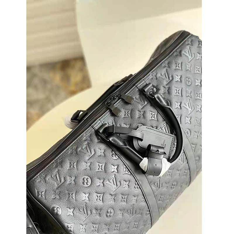 Louis Vuitton LV Unisex Keepall Bandoulière 50 Bag Black Taurillon Monogram Leather