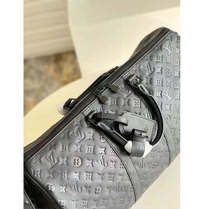 Louis Vuitton LV Unisex Keepall Bandoulière 50 Bag Black Taurillon Monogram Leather