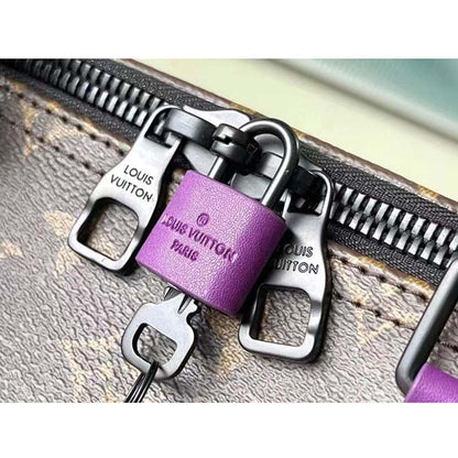Louis Vuitton LV Unisex Keepall Bandoulière 50 Travel Bag Purple Monogram Coated Canvas