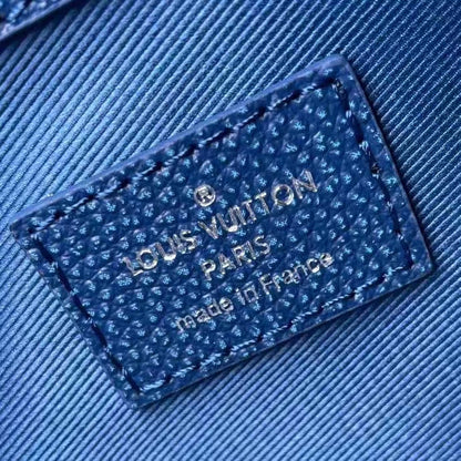 Louis Vuitton LV Unisex Keepall Bandoulière 50 Weekend Bag Denim Blue Cowhide Leather