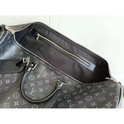 Louis Vuitton LV Unisex Keepall Bandoulière 55 Travel Bag Coated Canvas Cowhide