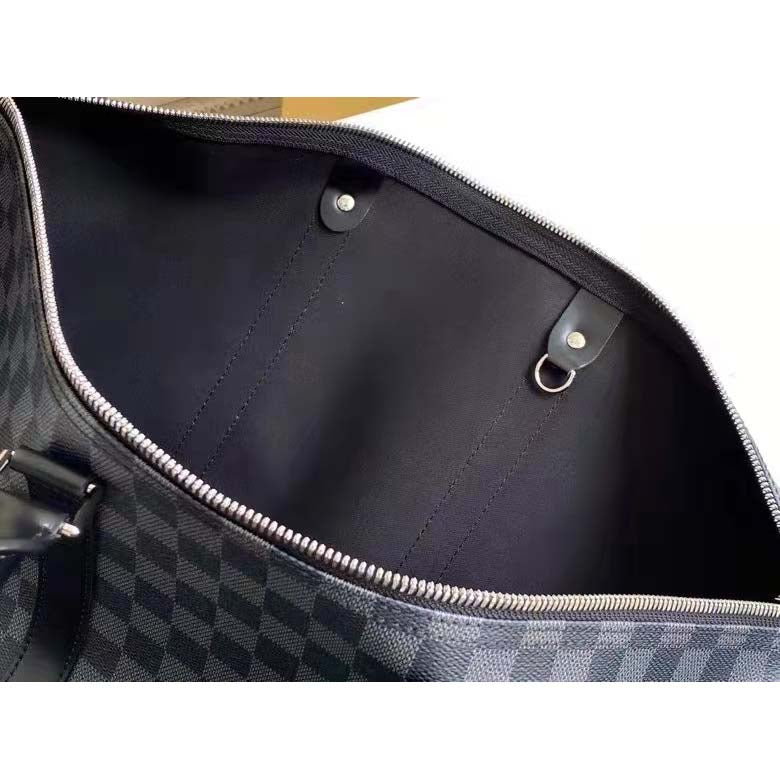 Louis Vuitton LV Unisex Keepall Bandoulière 55 Travel Bag Grey Damier Graphite Canvas