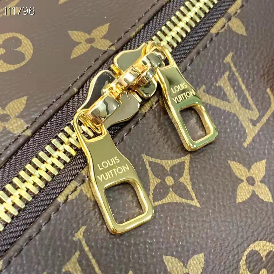 Louis Vuitton LV Unisex Keepall Trio Pocket Travel Bag Brown Monogram Canvas