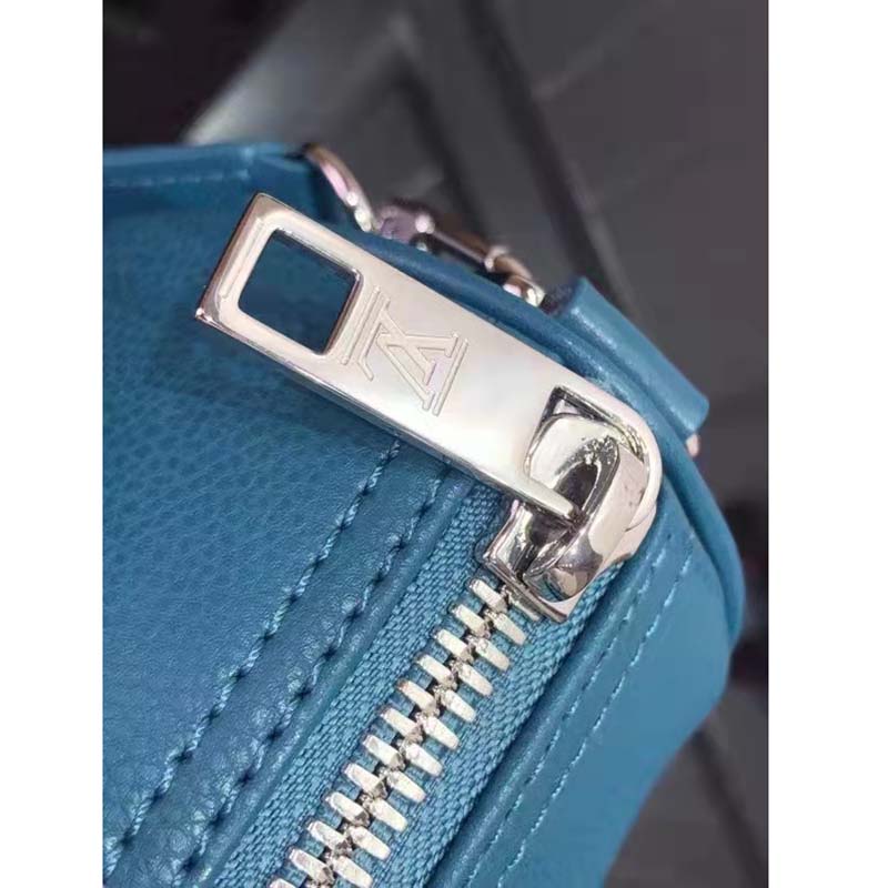 Louis Vuitton LV Unisex Keepall XS Blue Aerogram Cowhide Leather Textile Lining