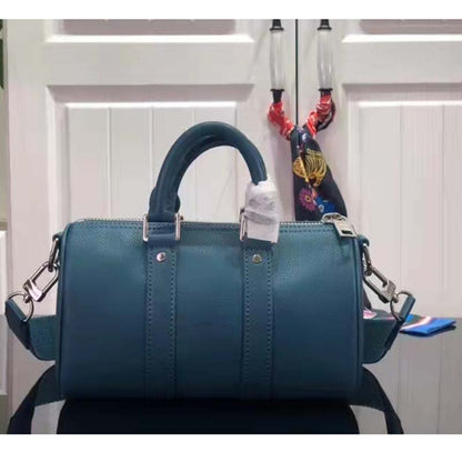 Louis Vuitton LV Unisex Keepall XS Blue Aerogram Cowhide Leather Textile Lining