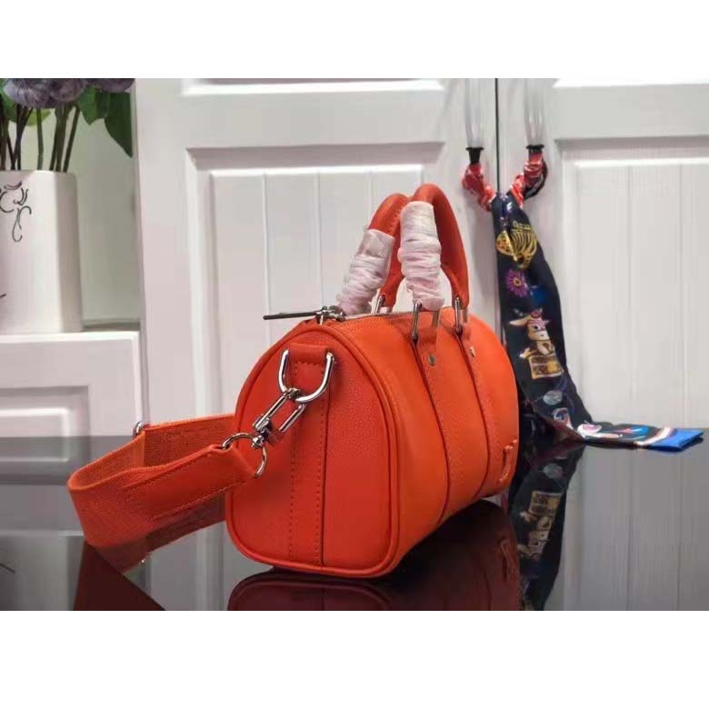 Louis Vuitton LV Unisex Keepall XS Orange Aerogram Cowhide Leather Textile Lining