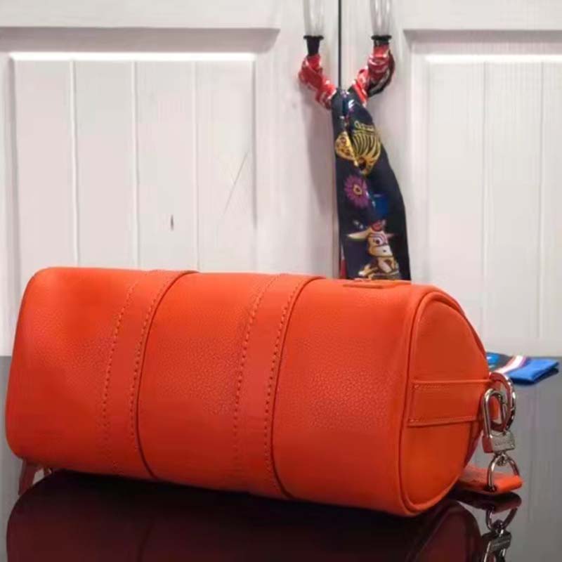 Louis Vuitton LV Unisex Keepall XS Orange Aerogram Cowhide Leather Textile Lining