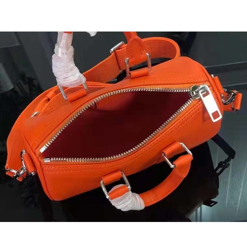 Louis Vuitton LV Unisex Keepall XS Orange Aerogram Cowhide Leather Textile Lining
