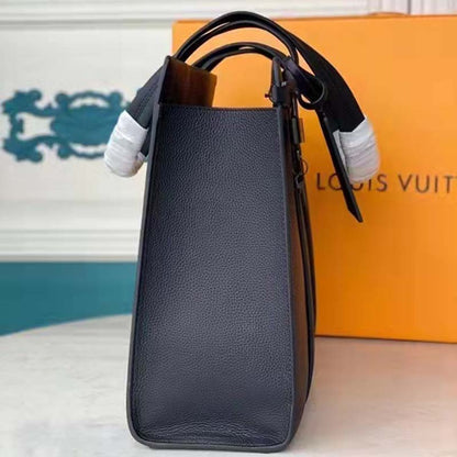 Louis Vuitton LV Unisex LV Aerogram Tote Black Grained Calf Cowhide Leather