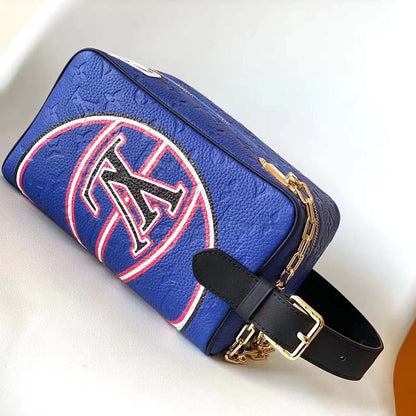 Louis Vuitton LV Unisex LV x NBA Dopp Kit Blue Embossed Taurillon Leather