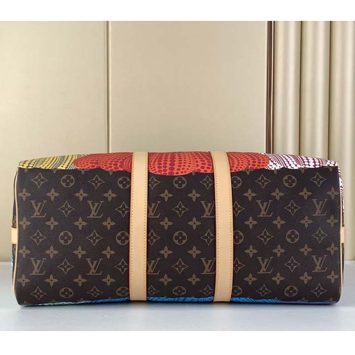 Louis Vuitton LV Unisex LV x YK Keepall 45 Monogram Coated Canvas Colorful Pumpkin Print