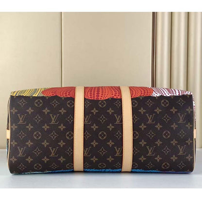 Louis Vuitton LV Unisex LV x YK Keepall 45 Monogram Coated Canvas Colorful Pumpkin Print