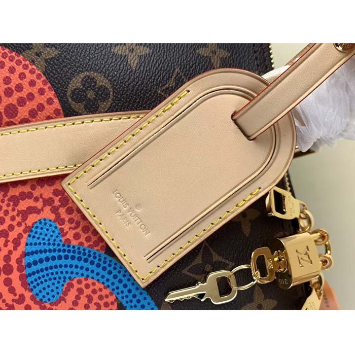 Louis Vuitton LV Unisex LV x YK Keepall 45 Monogram Coated Canvas Colorful Pumpkin Print