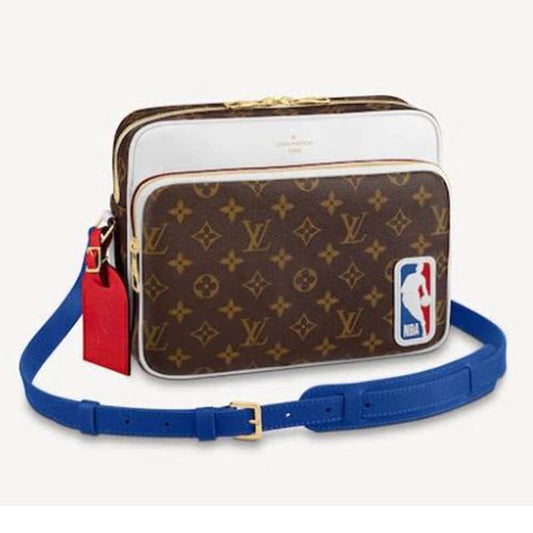 Louis Vuitton LV Unisex LVXNBA Nil Messenger Monogram Antarctica Coated Canvas