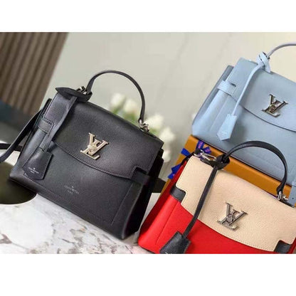 Louis Vuitton LV Women Lockme Ever BB Handbag Black Soft Calfskin