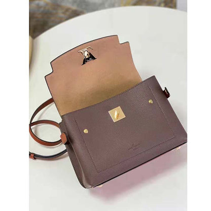 Louis Vuitton LV Unisex Lockme Ever BB Handbag Brown White Calfskin