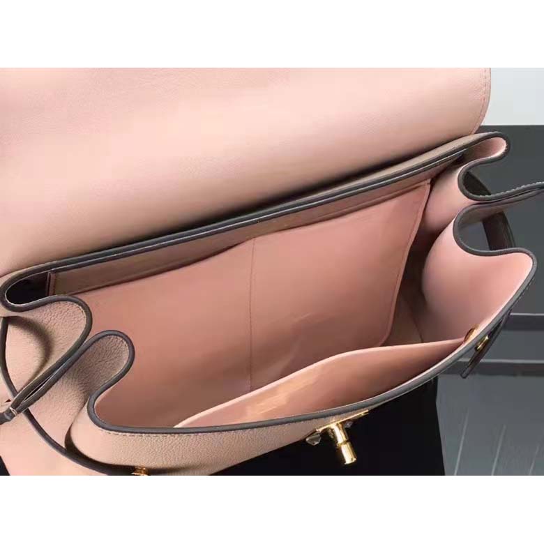 Louis Vuitton LV Women Lockme Ever MM Handbag Beige Soft Grained Calfskin