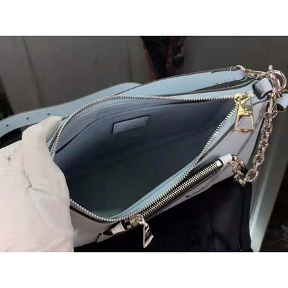 Louis Vuitton LV Women Marelle Handbag Blue Epi Grained Cowhide Leather Canvas