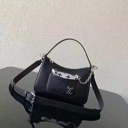 Louis Vuitton LV Women Marelle Handbag Quartz Black Epi Grained Cowhide Canvas