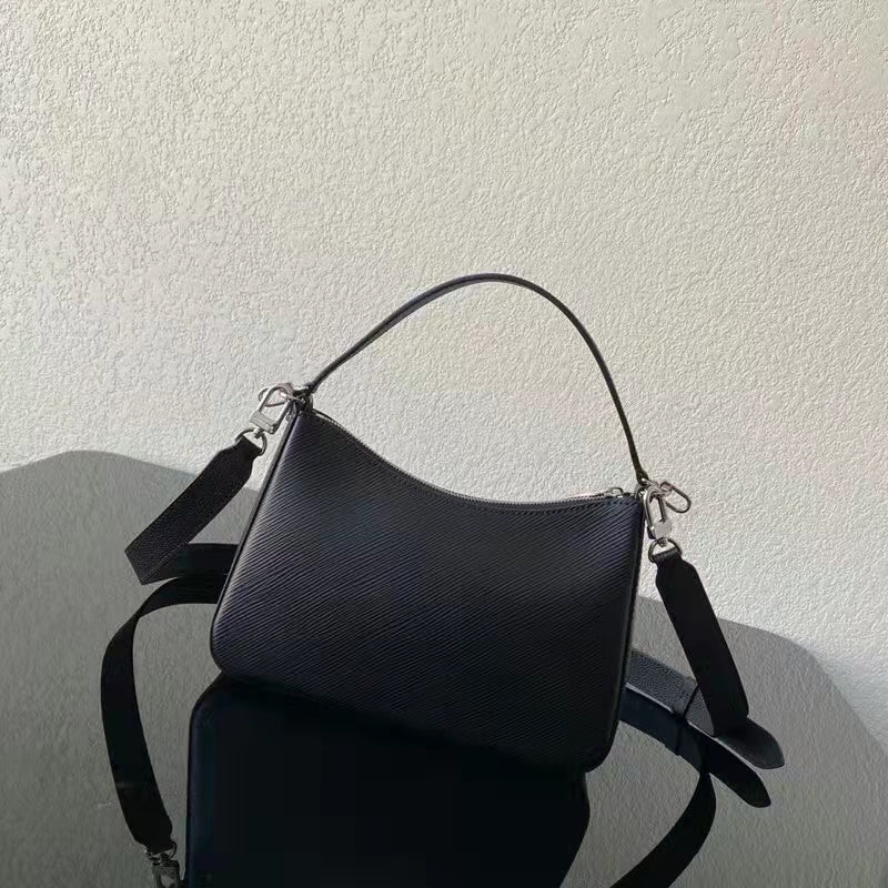 Louis Vuitton LV Women Marelle Handbag Quartz Black Epi Grained Cowhide Canvas