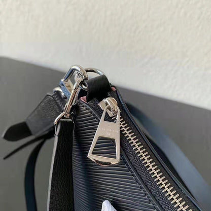 Louis Vuitton LV Women Marelle Handbag Quartz Black Epi Grained Cowhide Canvas