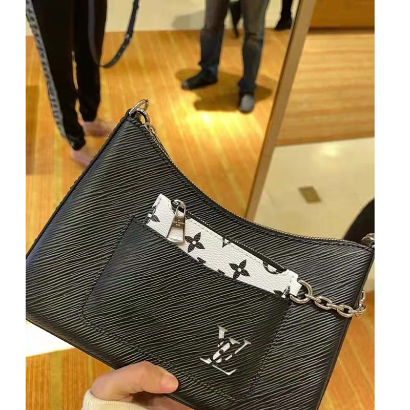 Louis Vuitton LV Women Marelle Handbag Quartz Black Epi Grained Cowhide Canvas