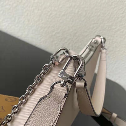 Louis Vuitton LV Women Marelle Handbag Quartz White Epi Grained Cowhide Canvas