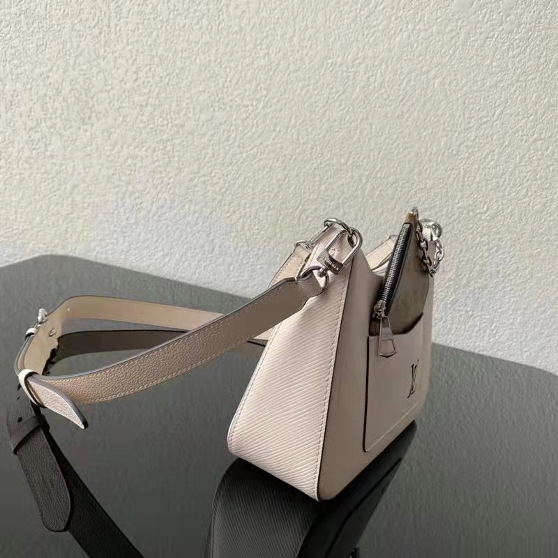 Louis Vuitton LV Women Marelle Handbag Quartz White Epi Grained Cowhide Canvas