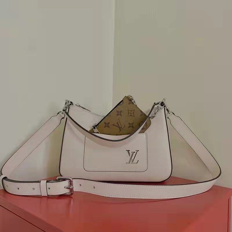 Louis Vuitton LV Women Marelle Handbag Quartz White Epi Grained Cowhide Canvas