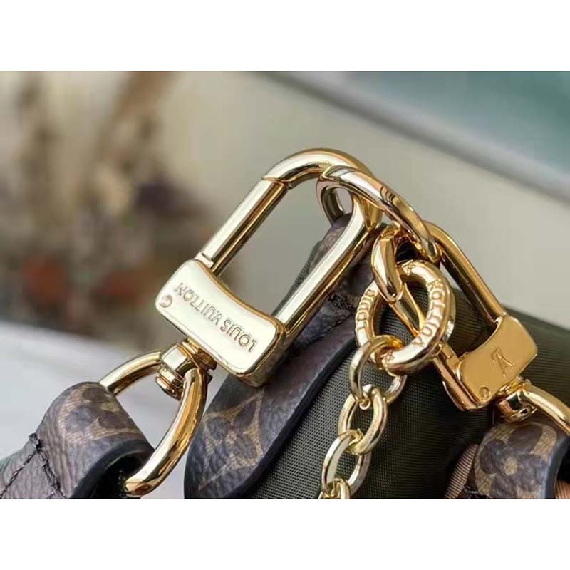 Louis Vuitton LV Unisex Maxi Multi Pochette Accessoires Handbag Green Beige