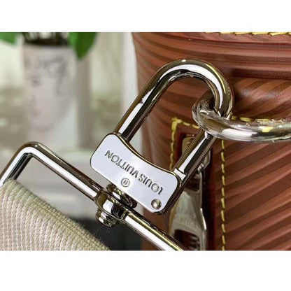 Louis Vuitton LV Unisex Maxi Noé Sling Cognac Calf Leather Drawstring Inside-Hook Closure Double Handle