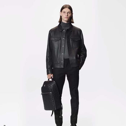 Louis Vuitton LV Unisex Michael Backpack Nv2 Black Damier Infini Onyx Cowhide Leather
