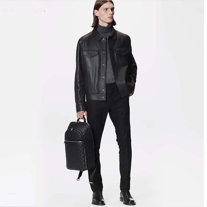 Louis Vuitton LV Unisex Michael Backpack Nv2 Black Damier Infini Onyx Cowhide Leather