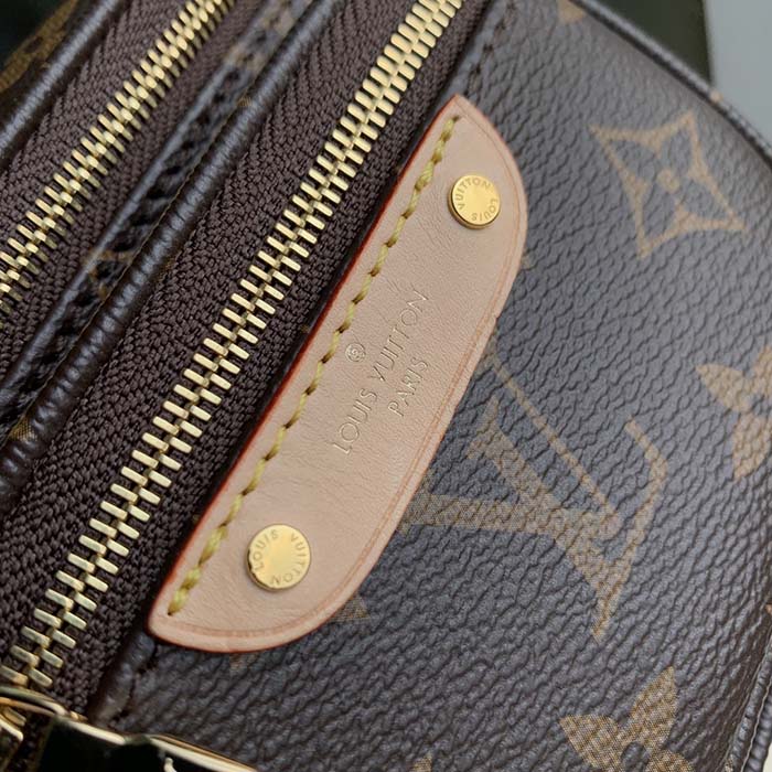 Louis Vuitton LV Unisex Mini Bumbag Brown Natural Cowhide Leather Monogram Coated Canvas