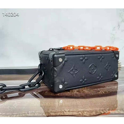 Louis Vuitton LV Unisex Mini Soft Trunk Bag Black Cowhide Leather