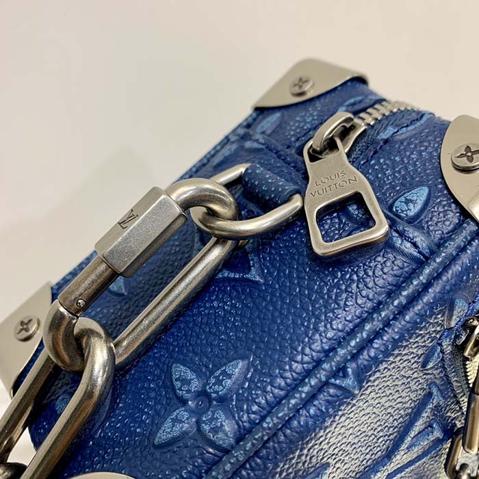 Louis Vuitton LV Unisex Mini Soft Trunk Denim Blue Cowhide Leather