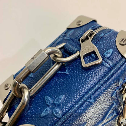 Louis Vuitton LV Unisex Mini Soft Trunk Denim Blue Cowhide Leather