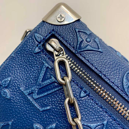 Louis Vuitton LV Unisex Mini Soft Trunk Denim Blue Cowhide Leather