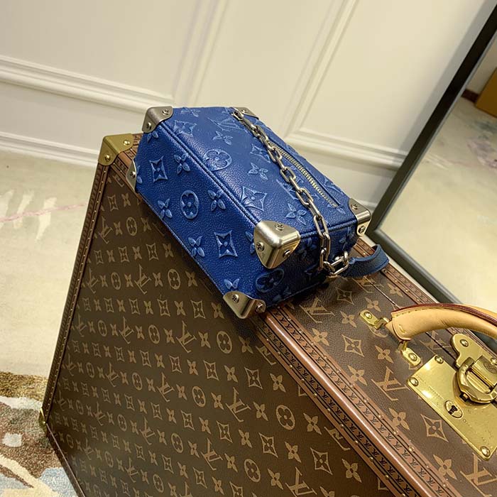 Louis Vuitton LV Unisex Mini Soft Trunk Denim Blue Cowhide Leather