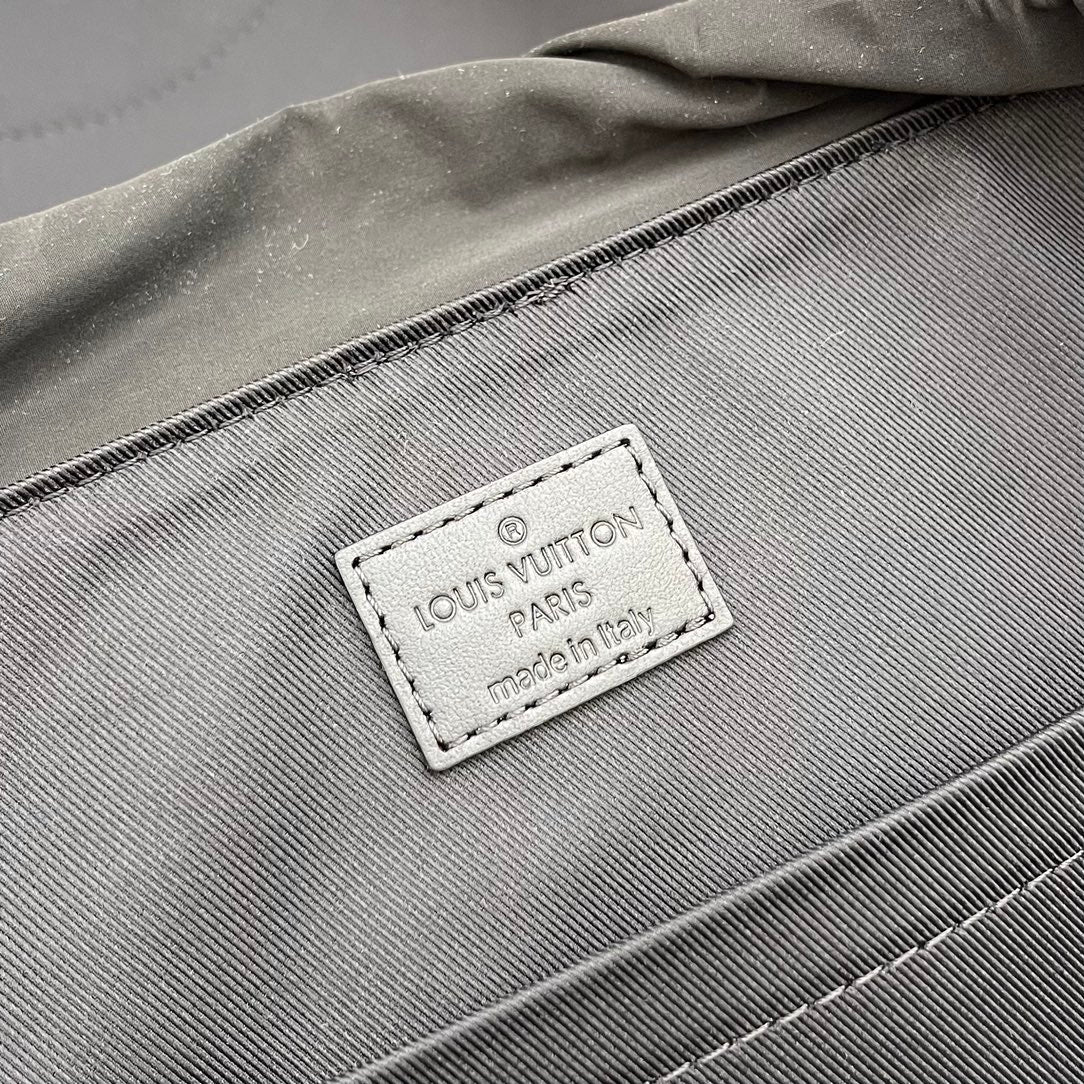 Louis Vuitton LV Unisex Montsouris Backpack Monogram Eclipse Coated Canvas Cowhide Leather