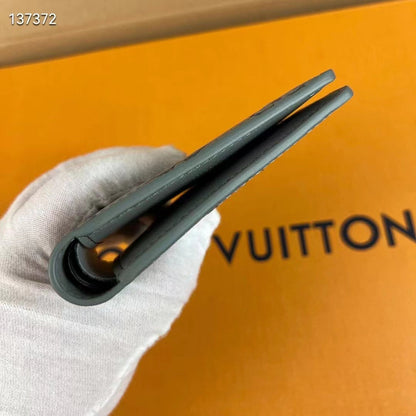 Louis Vuitton LV Unisex Multiple Wallet Anthracite Gray Monogram Shadow Calf Leather
