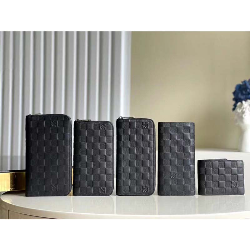 Louis Vuitton LV Unisex Multiple Wallet Black Damier Infini Leather