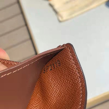 Louis Vuitton LV Unisex Multiple Wallet Brown Coated Canvas Cowhide Leather