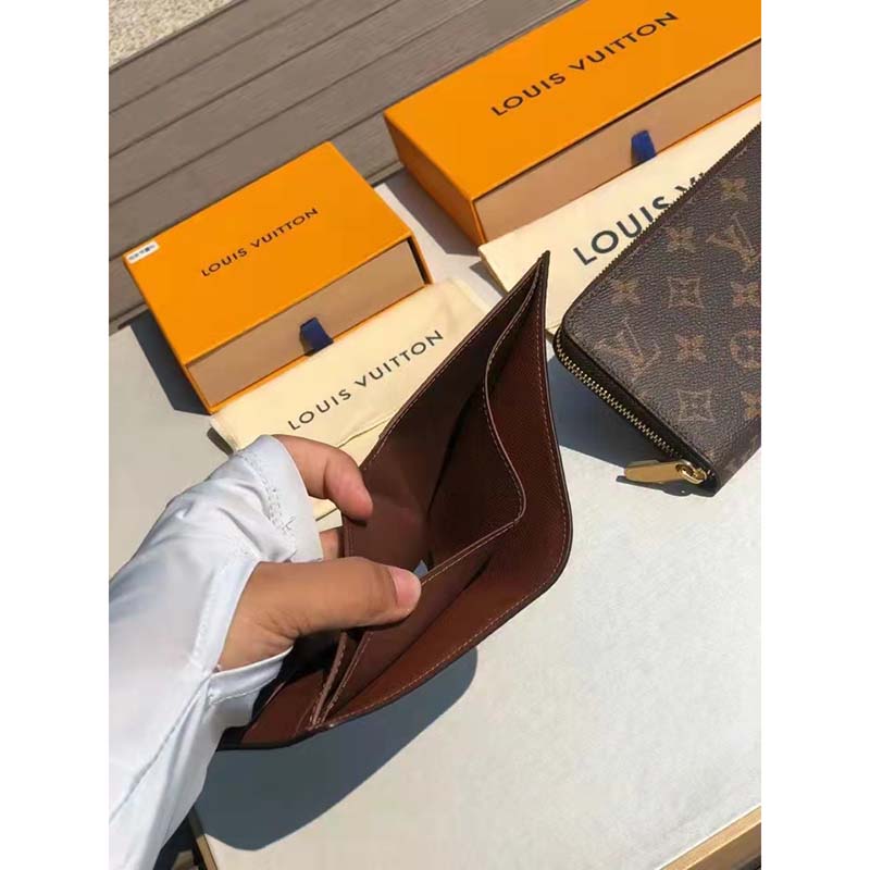 Louis Vuitton LV Unisex Multiple Wallet Brown Coated Canvas Cowhide Leather