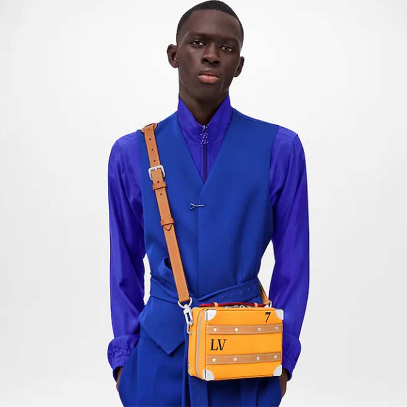 Louis Vuitton LV Unisex NBA Handle Soft Trunk No. 7 Saffron Cowhide Calf
