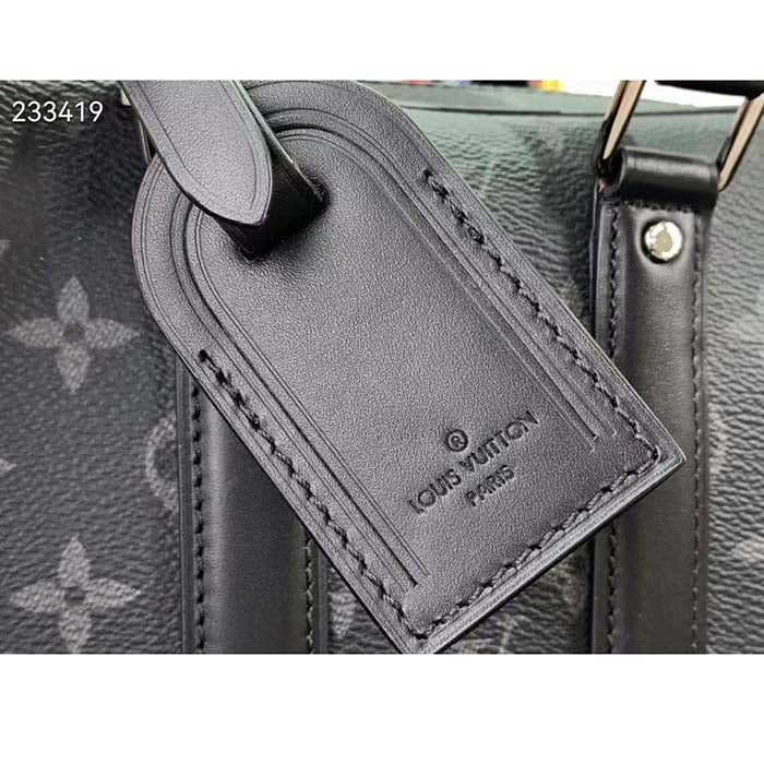 Louis Vuitton LV Unisex Nano Porte Documents Voyage Monogram Eclipse Coated Canvas Cowhide Leather